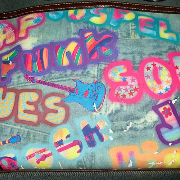 VINTAGE FRED SEGAL GRAFFITI ART MULTIMEDIA MUSIC PEACE LOVE THEME BOWLING BAG - Picture 9 of 14